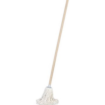 Mop a frange di cotone 100% con pinza e manico in acciaio