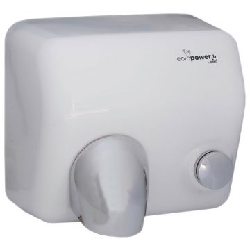 Asciugamani elettrico con pulsante in acciaio inox