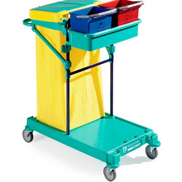 Carrello ” GREEN 5″ portasacco e vaschetta portasecchi